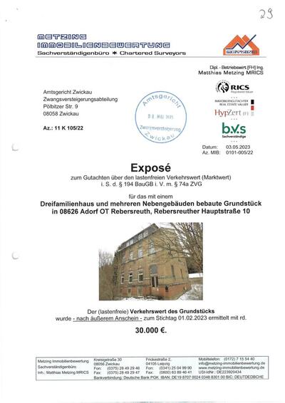 Mehrfamilienhaus in Rebersreuther Hauptstraße 10 10, 08626 Adorf, Rebersreuth - Bild 1