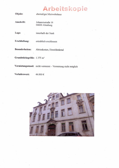 Sonstiges, Abrissgrundstück in Johannisstraße  16, 04600 Altenburg - Bild 1