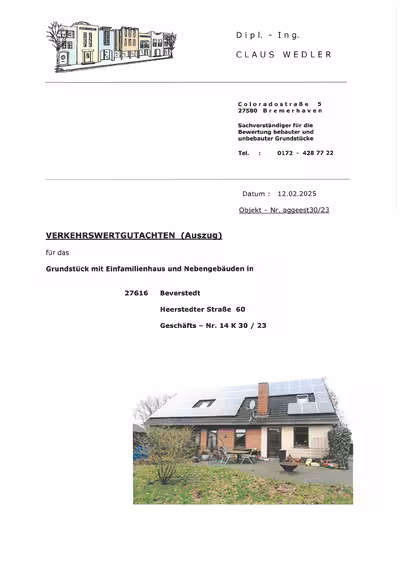 Einfamilienhaus in Heerstedter Straße 60, 27616 Beverstedt, Beverstedt - Bild 1