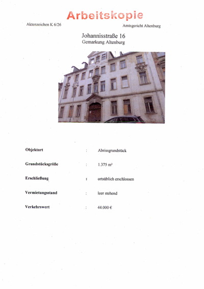 Sonstiges, Abrissgrundstück in Johannisstraße  16, 04600 Altenburg - Bild 2