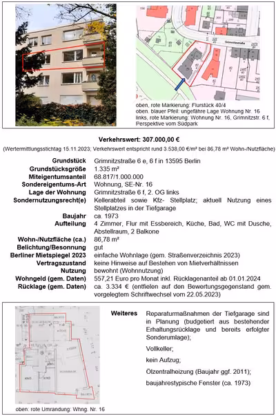 Eigentumswohnung (3 bis 4 Zimmer) in Grimnitzstraße  6 e, 6 f, 13595 Berlin - Bild 1