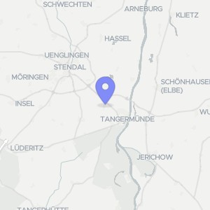 Karte von Zur Mühle 2 und Dorfstraße  14, 39590 Tangermünde, Miltern
