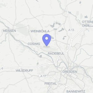 Karte von Obere Burgstraße  43a, 01445 Radebeul