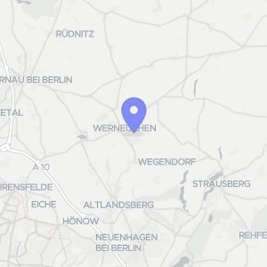 Karte von Das Flurstück befindet sich innerhalb des Dorfes auf der nordwestlichen Seite der Akazienallee., 00000 Werneuchen, Hirschfelde