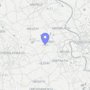 Karte von Platanenstr. 23/25, 41564 Kaarst, Büttgen