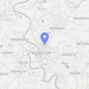 Karte von Mercedesstraße 11 + 13, 40470 Düsseldorf, Düsseltal