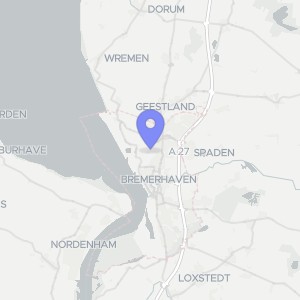 Karte von Jürgen-Brand-Straße 34, 27580 Bremerhaven, Lehe