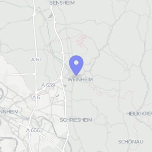Karte von Bergstraße 12, 00000 Weinheim