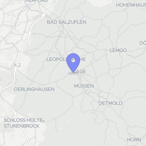 Karte von Dachsstraße 1, 3, Iltisweg 13, 15, 32791 Lage, Ehrentrup